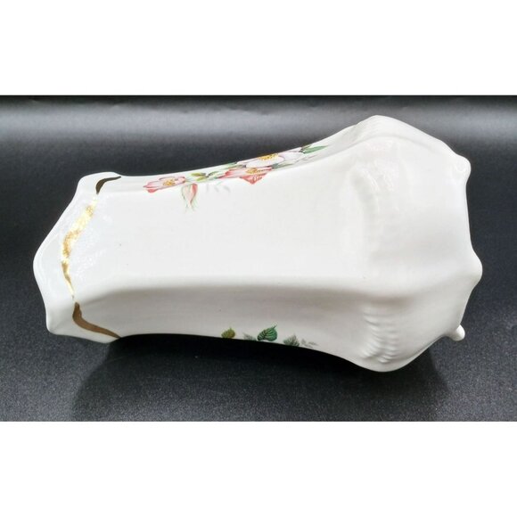 House of Webster Vintage Floral Pitcher 16oz Porcelain Gold Trim Victorian Style - Picture 15 of 15